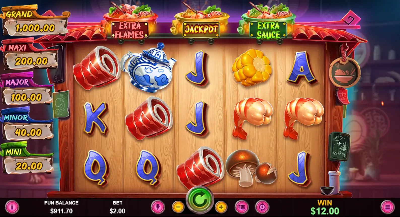 Hot Pots Master pay table