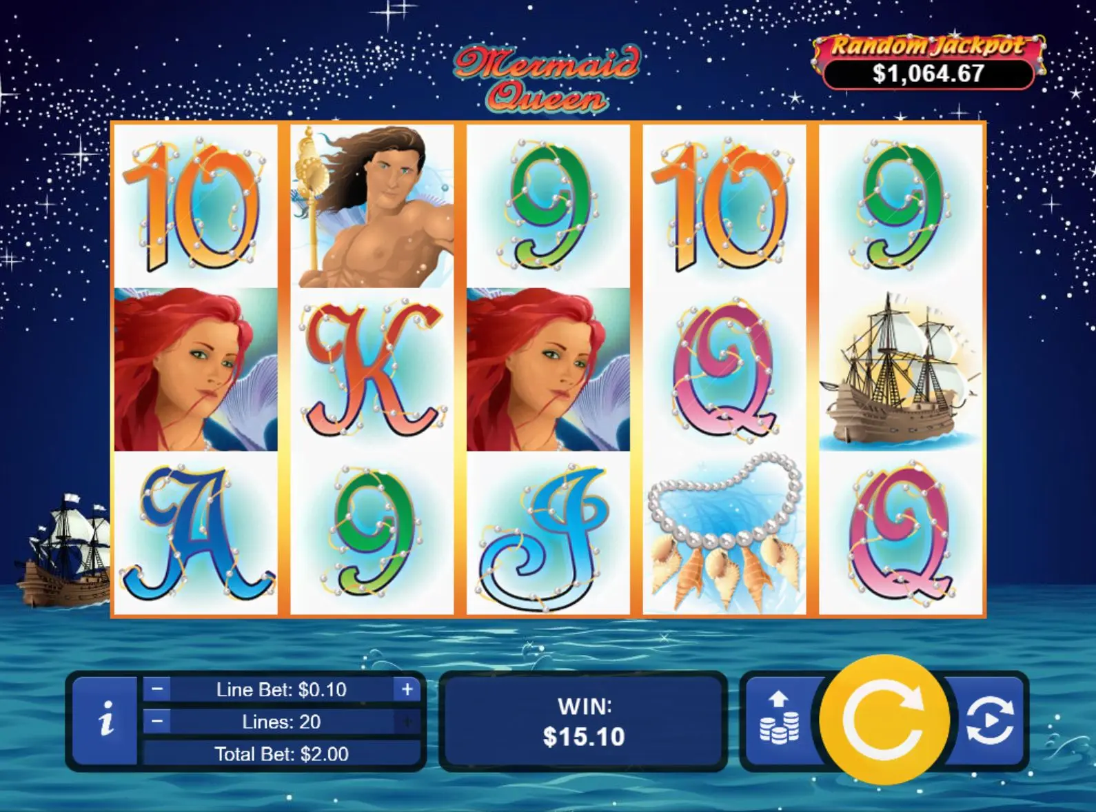 Mermaid Queen pay table