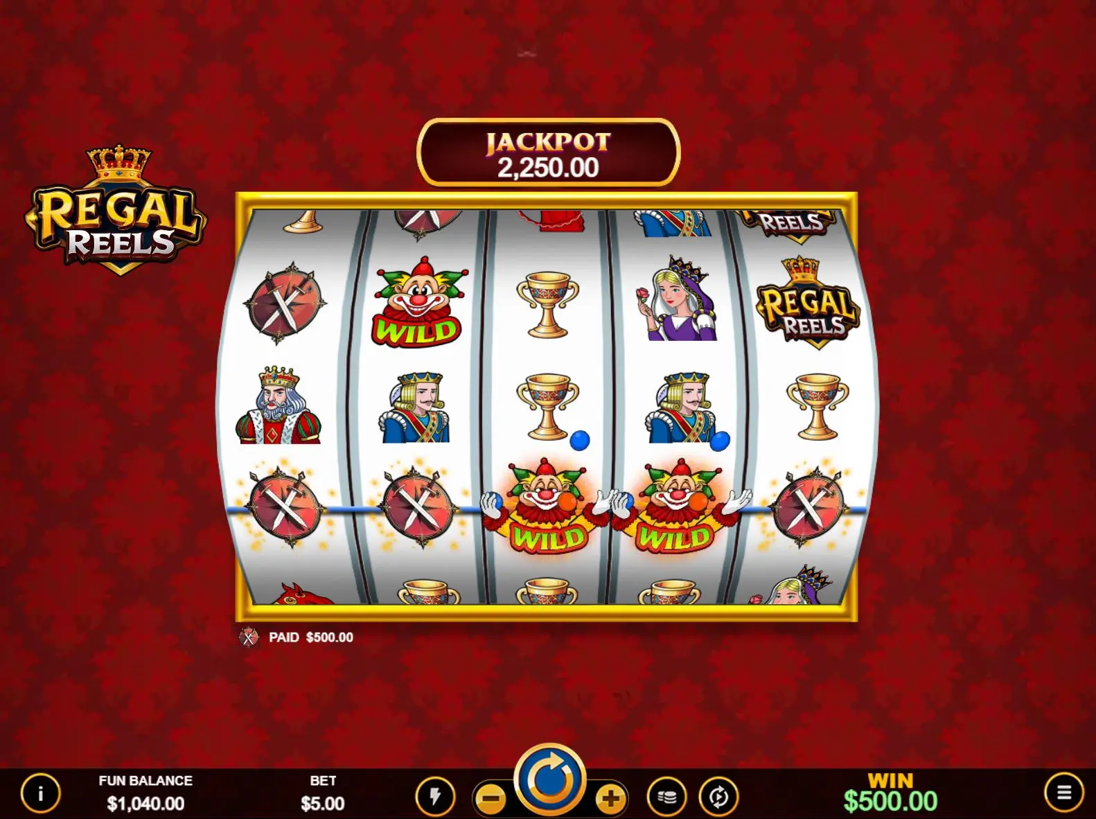 Regal Reels pay table