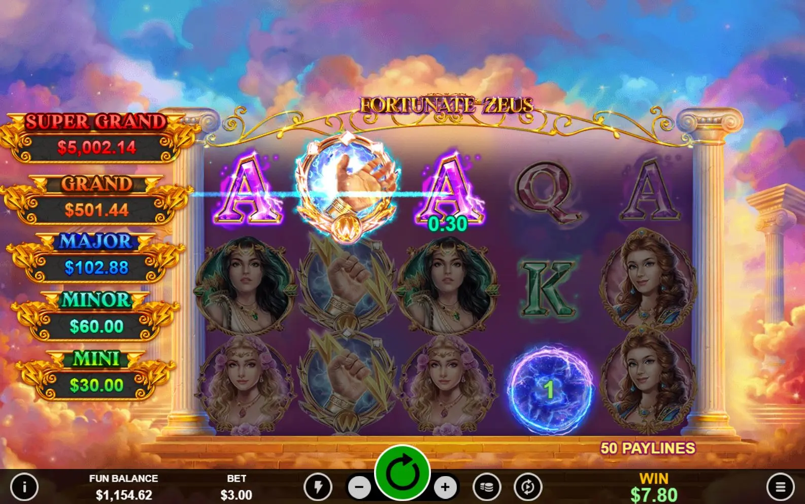 Fortunate Zeus main features