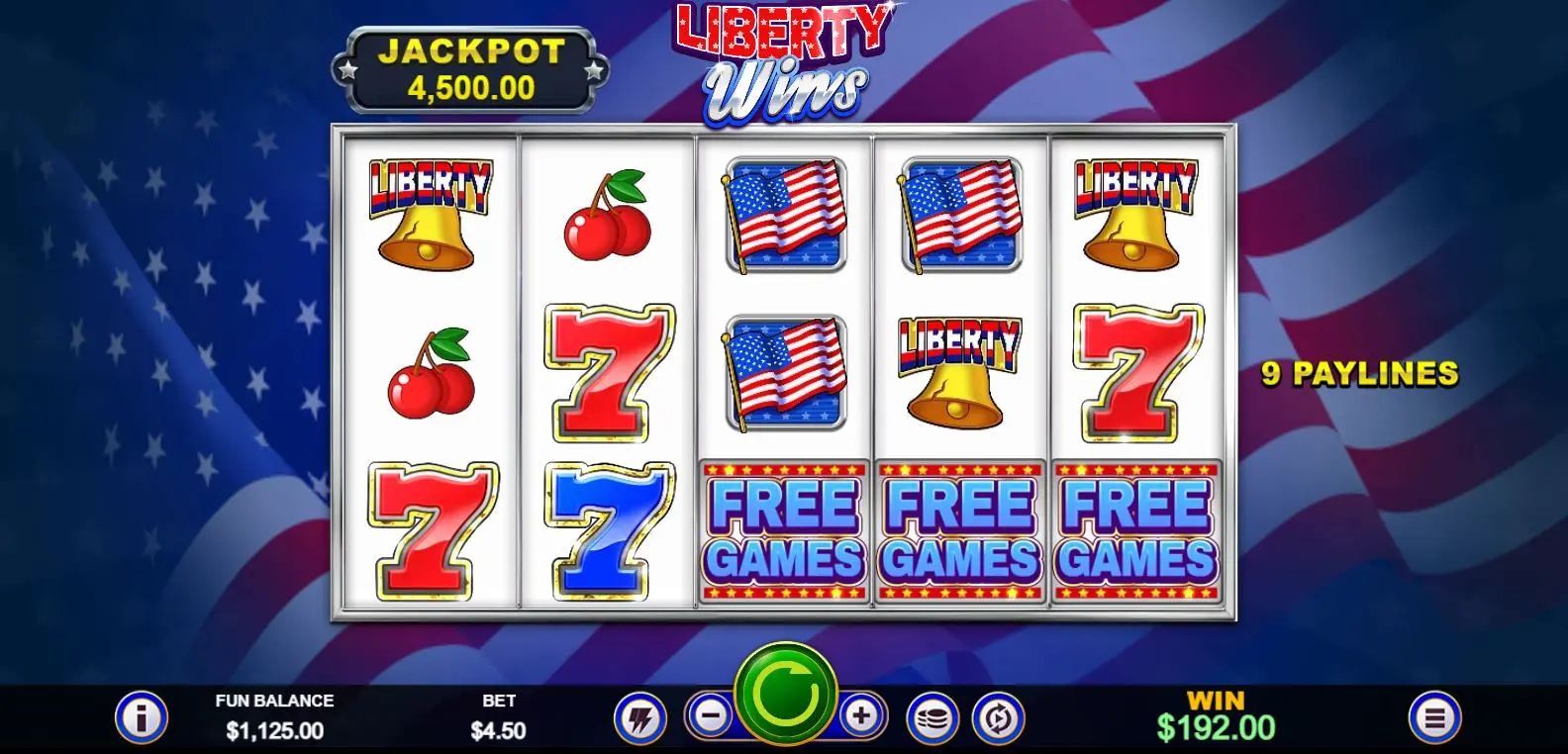Liberty Wins jackpots