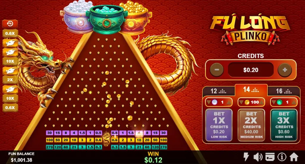 Fú Long Plinko Game Bonus Drops Feature