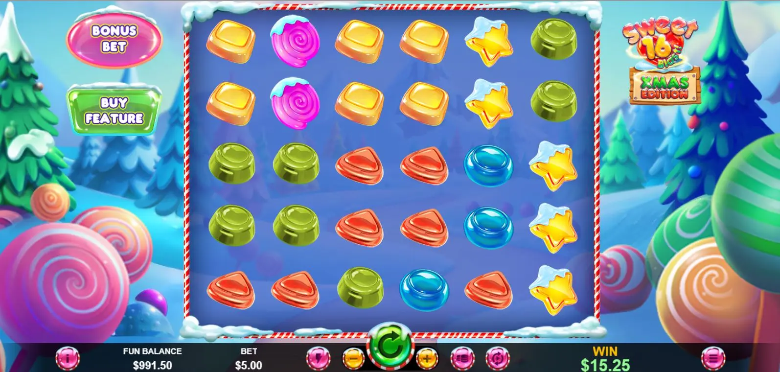 Sweet 16 Blast! XMAS Edition pay table