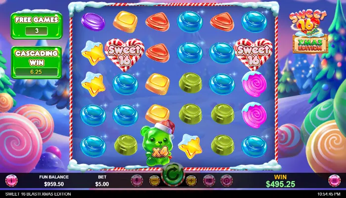 Sweet 16 Blast XMAS Edition OCG Free Games with Multiplier