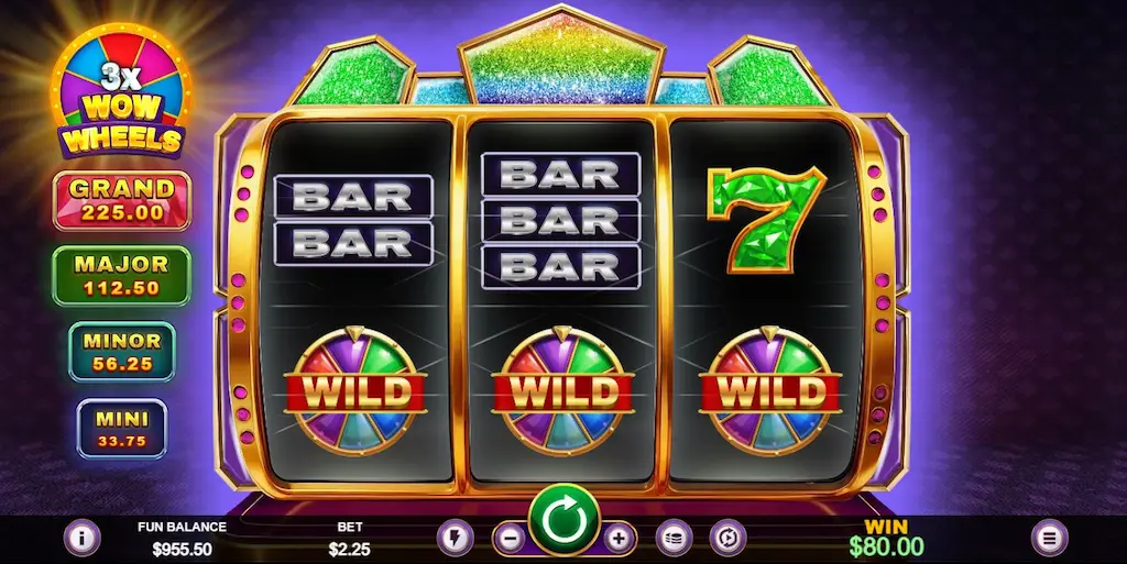 3X WOW WHEELS pay table