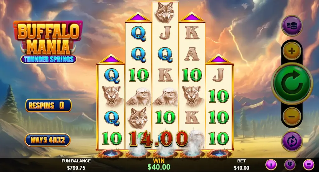 Buffalo Mania Thunder Springs Main Features