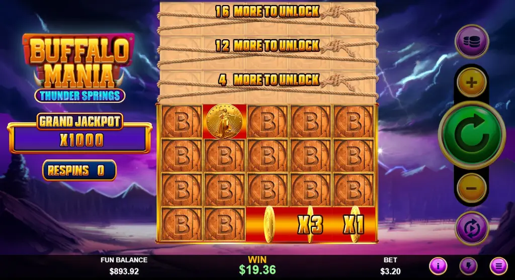 Buffalo Mania Thunder Springs Hold & Spin with Wild Stampede
