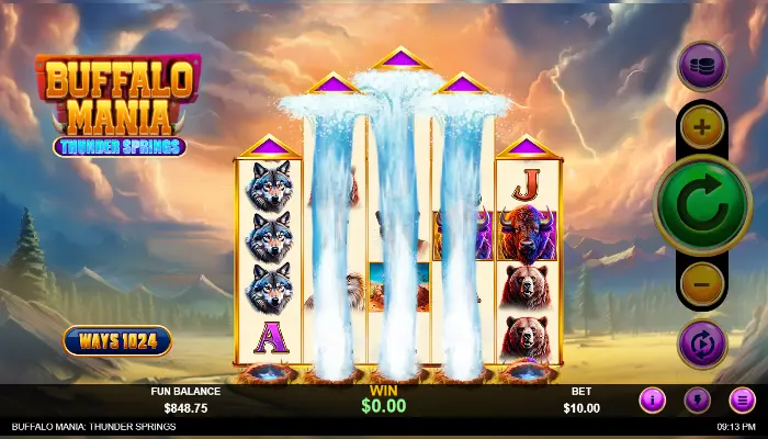 Buffalo Mania Thunder Springs News gameplay