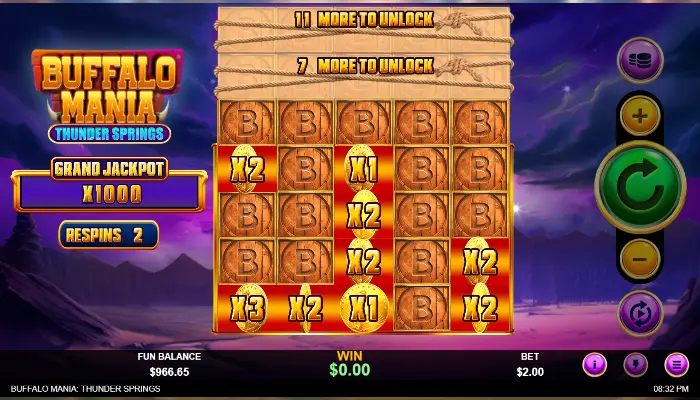 Buffalo Mania Thunder Springs News Hold & Spin with Wild Stampede