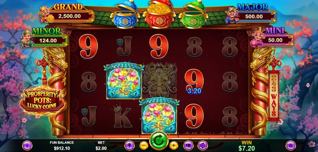 Prosperity Pots: Lucky Coins pay table