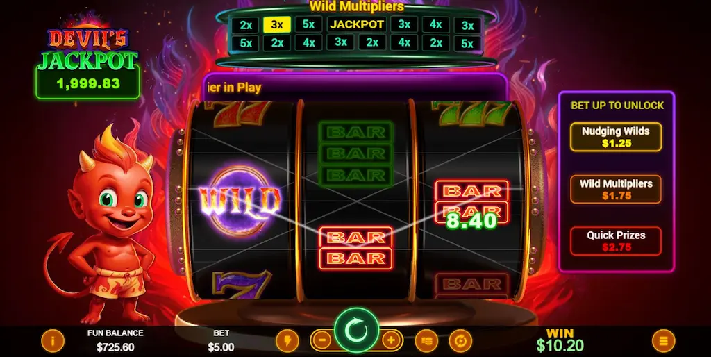 Devil's Jackpot Feature Unlock System