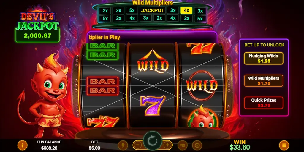 Devils Jackpot pay table