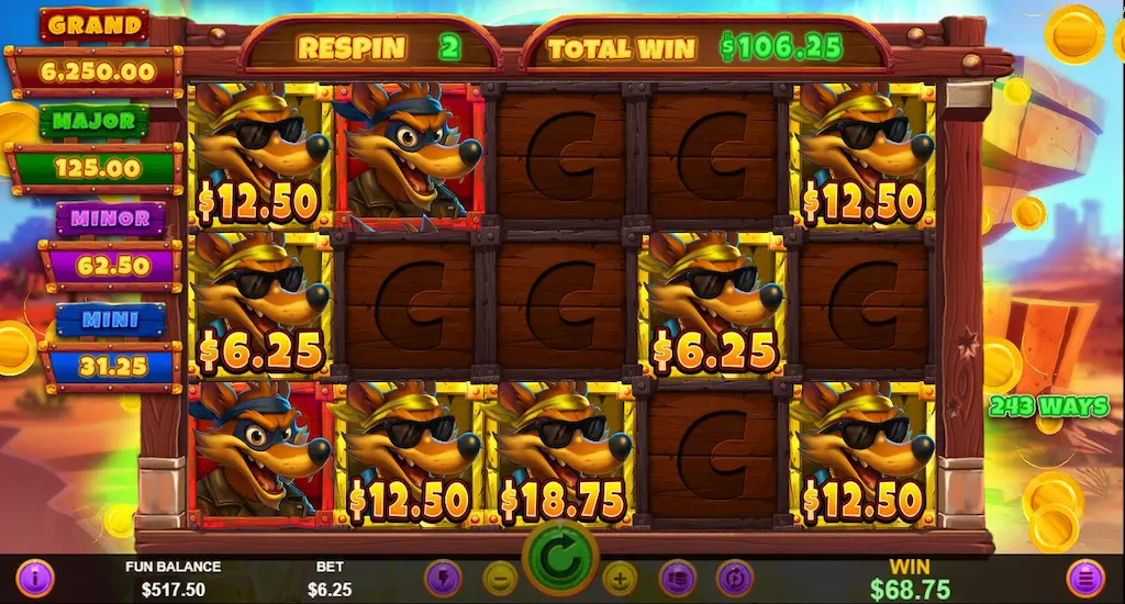 Coyote Cash 2 Hold & Spin