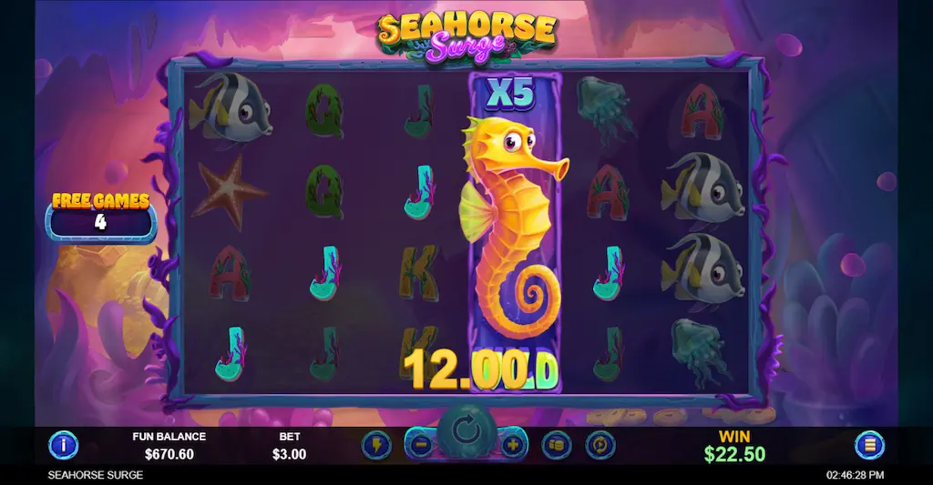seahorse surge free games with wild multiplier