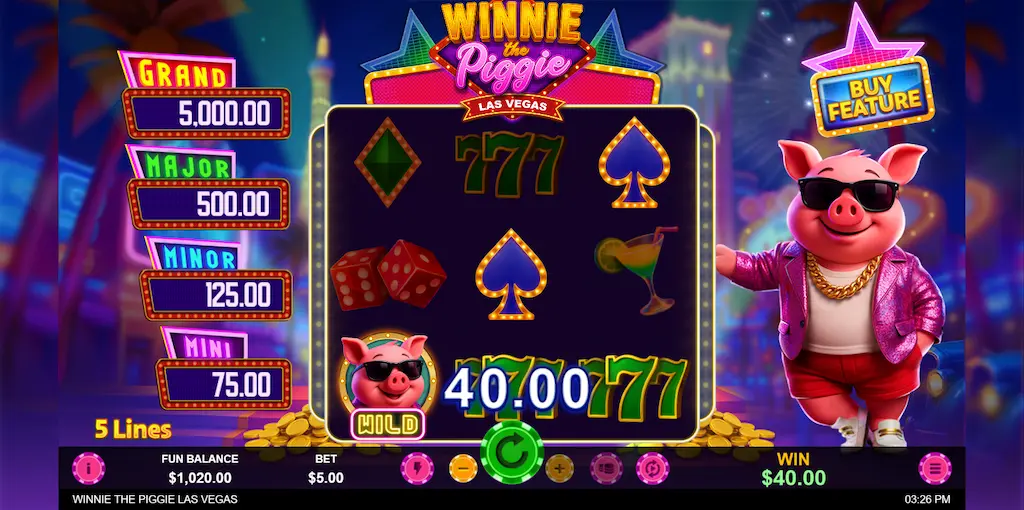 winnie the piggie las vegas main features