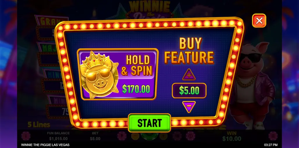 winnie the piggie las vegas buy feature