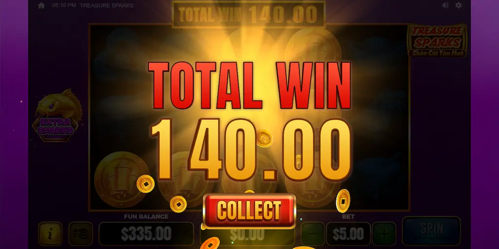 treasure sparks jackpots